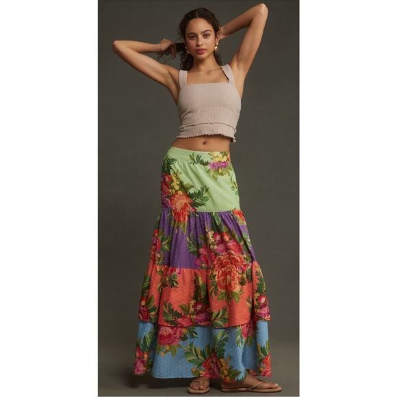 Floral Multicolor Maxi Skirt - Picture 1 of 12